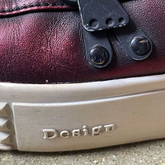 Frye Metallic Reddish/Purple Leather Upper Slip On Chunky Platform Shoes(37/6.5) - Picture 8 of 16